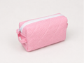 Brooke & Co pink polka dot makeup bag front view
