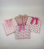 Brooke & Co handmade quilted Bible covers pink floral pink bow pink gingham and pink roses collection