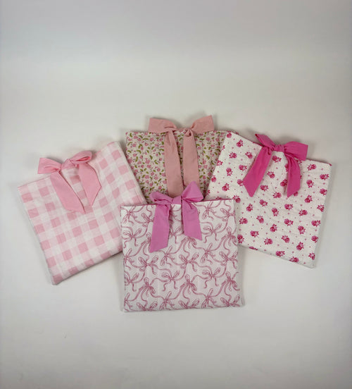 Brooke & Co handmade quilted Bible covers pink floral pink bow pink gingham and pink roses collection