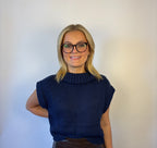 brooke & co the aspen sweater Featuring a modern cropped fit and soft knit texture, sleeveless with a loose turtle neck