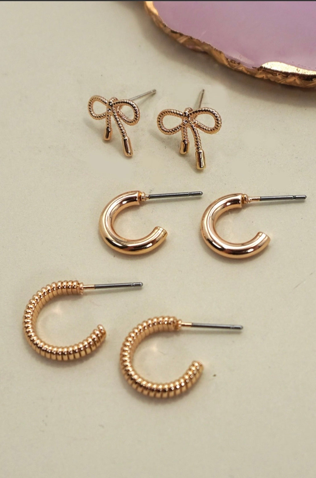 Brooke & Co tied with a bow earring set 