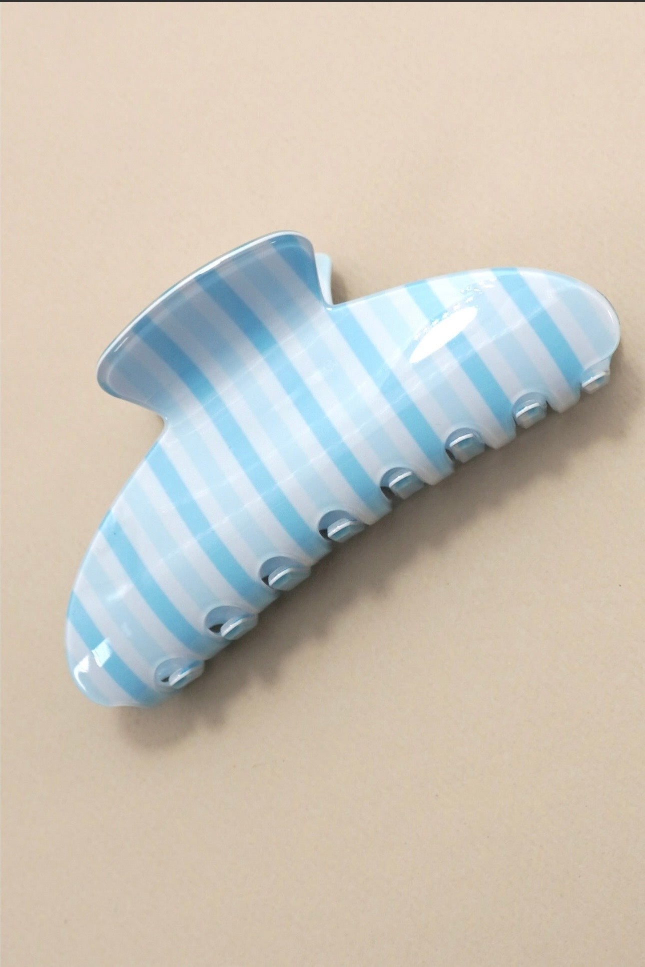 Brooke & Co striped hair claw clip blue