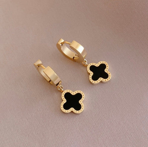 Brooke & co black clover earrings