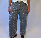brooke & co the kylie jeans  Featuring an allover polka dot print, a flattering high rise waist, and a relaxed wide leg silhouette
