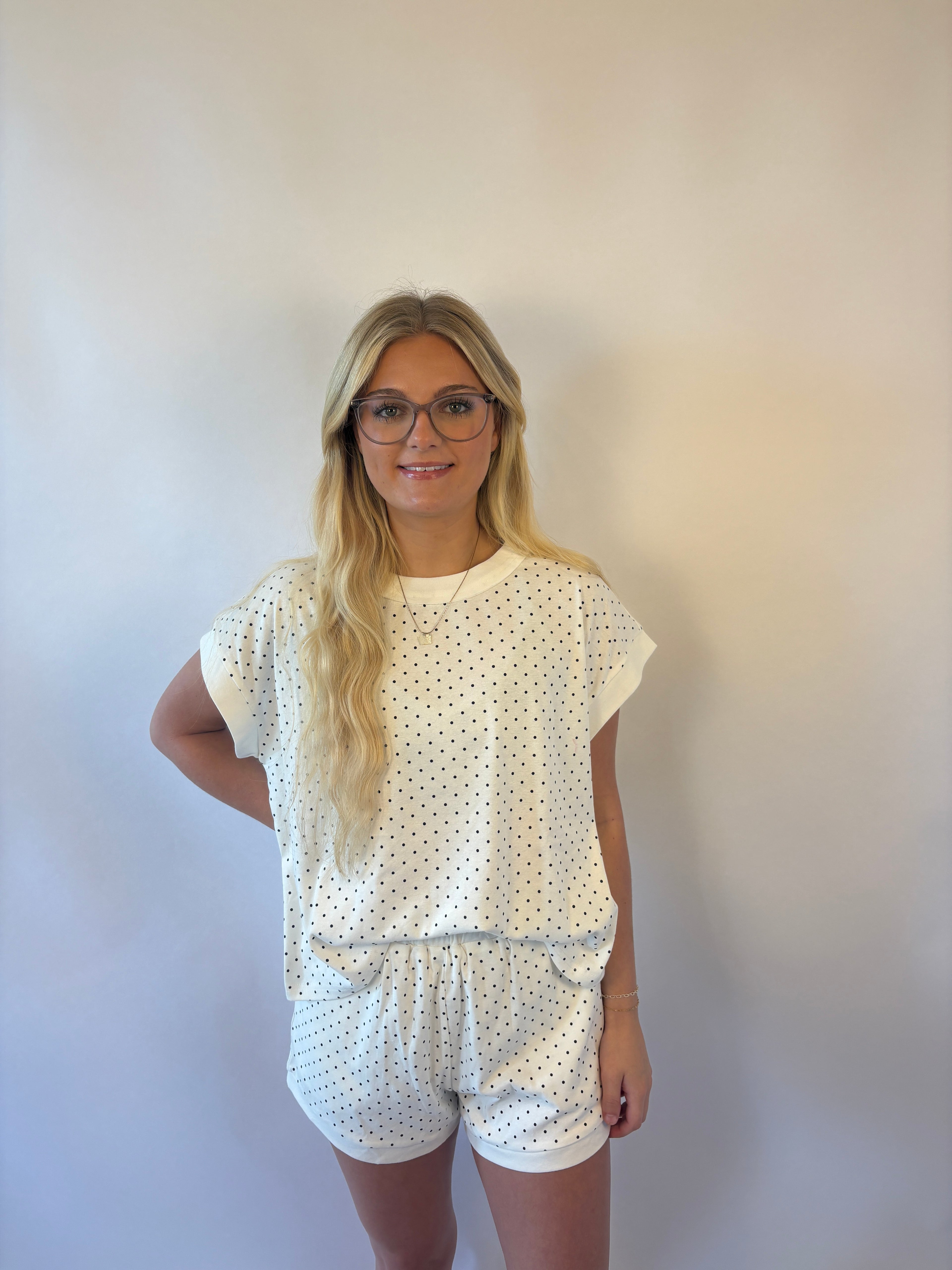 brooke & co darling in dots polka dot white and black 