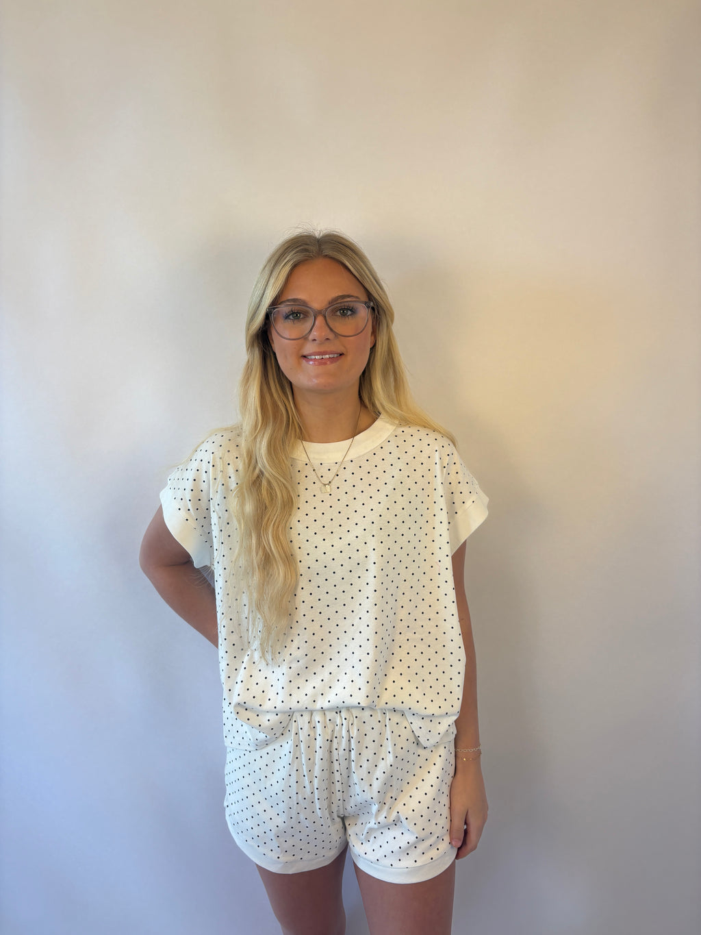 brooke & co darling in dots polka dot white and black 