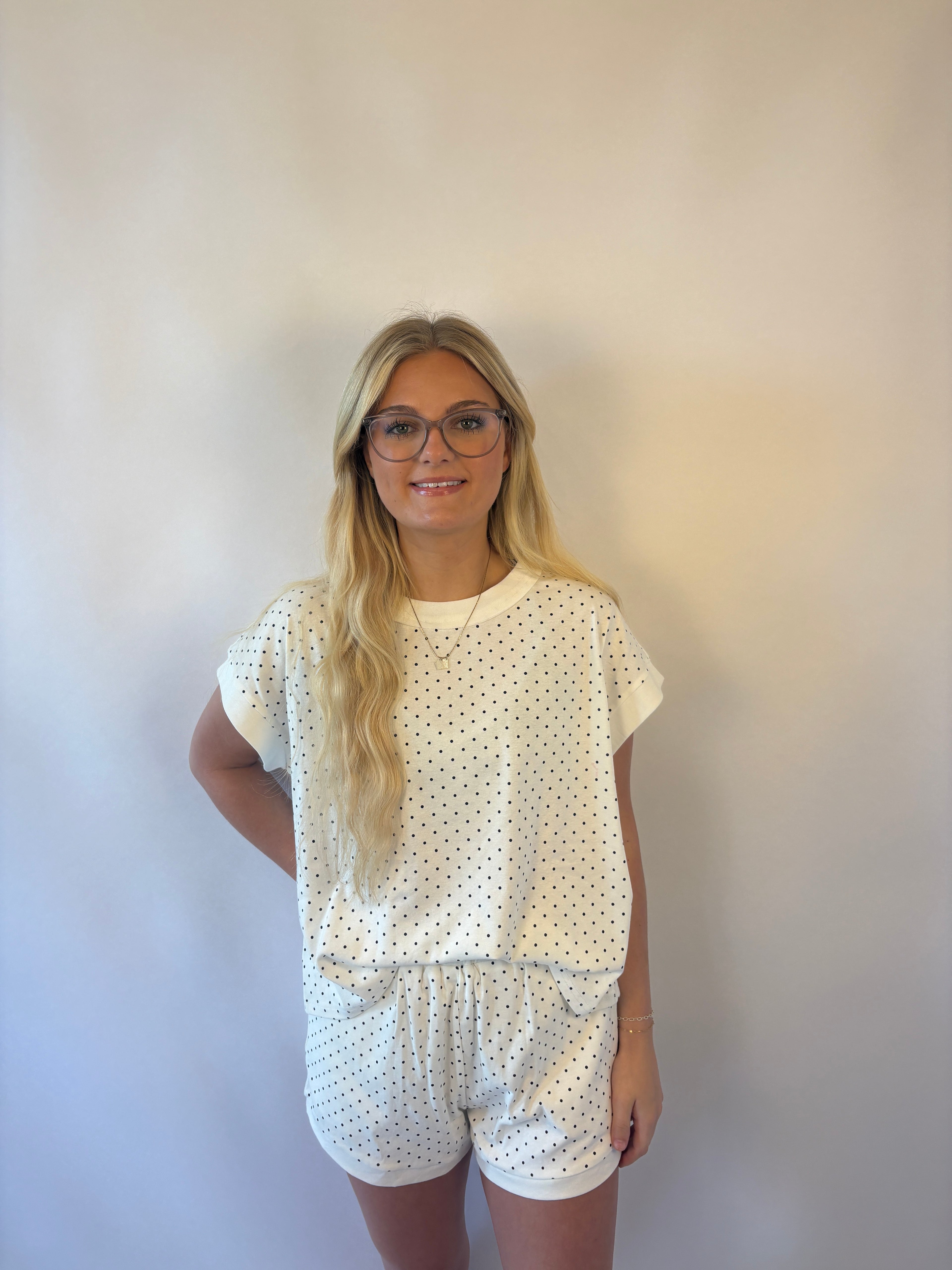 brooke & co darling in dots polka dot white and black 