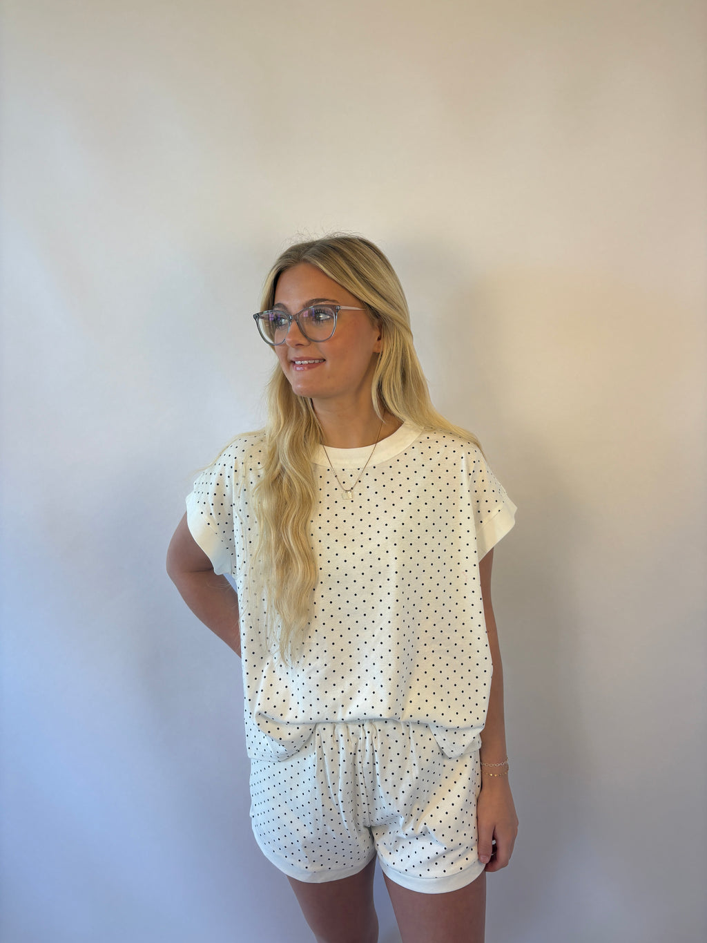 brooke & co darling in dots polka dot white and black 