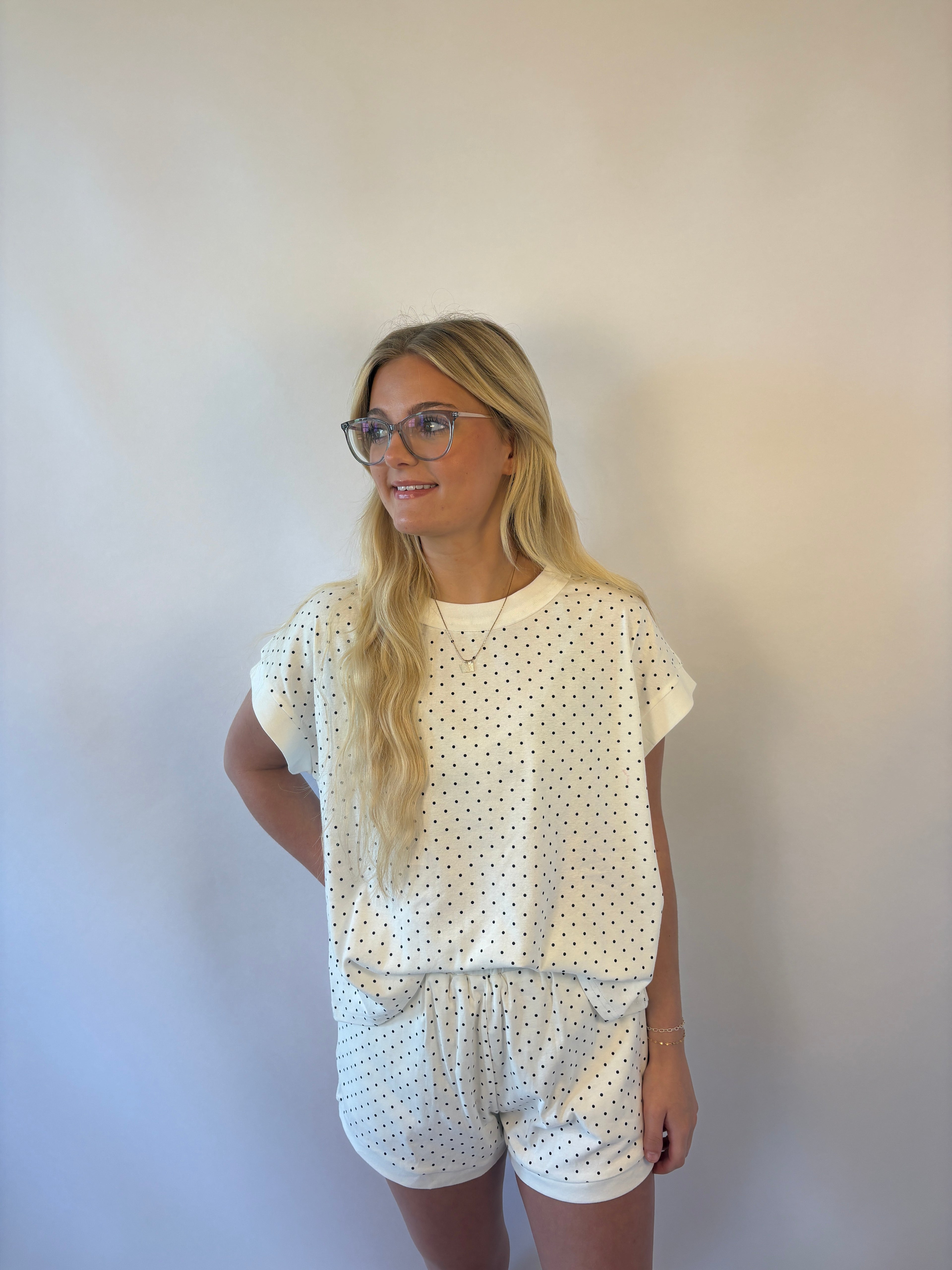 brooke & co darling in dots polka dot white and black 