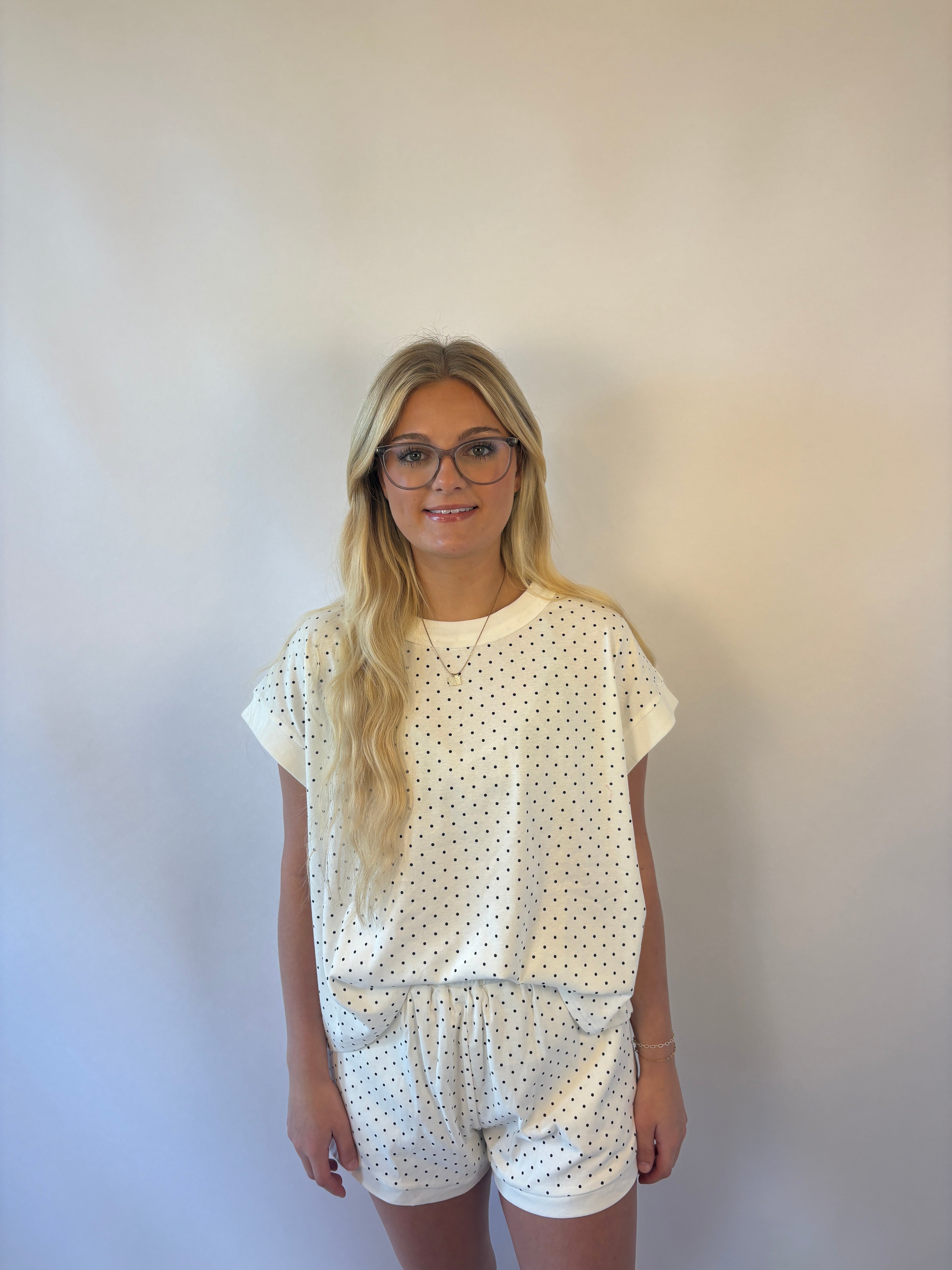 brooke & co darling in dots polka dot white and black 