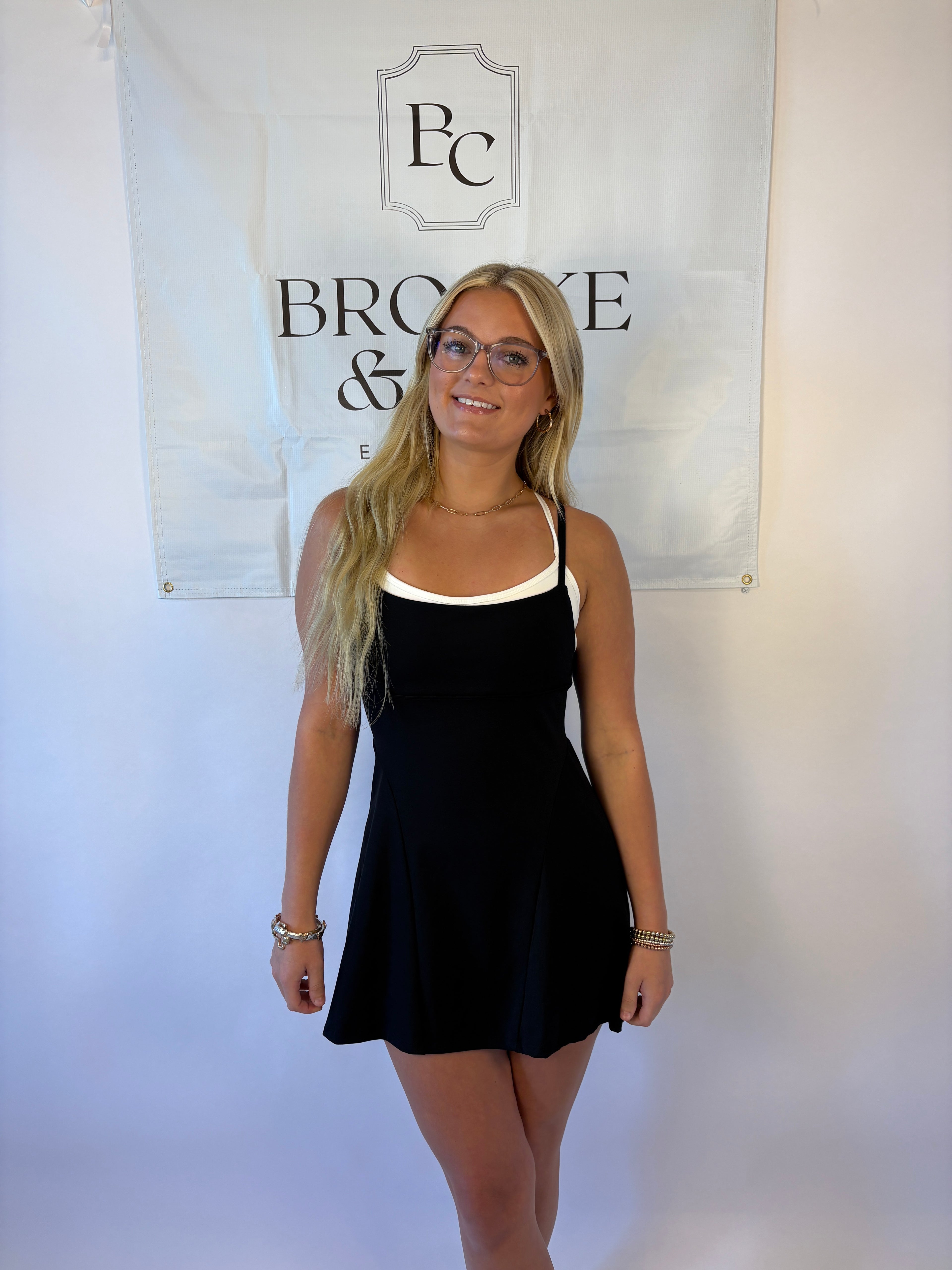 Brooke & Co double layered athletic dress with built in shorts