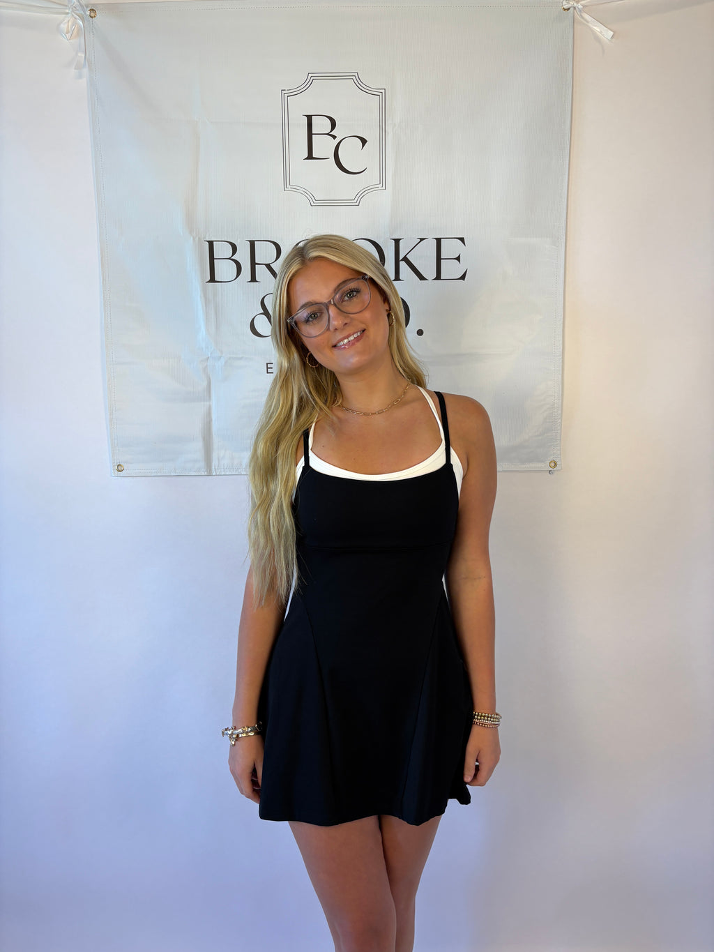 Brooke & Co double layered athletic dress with built in shorts
