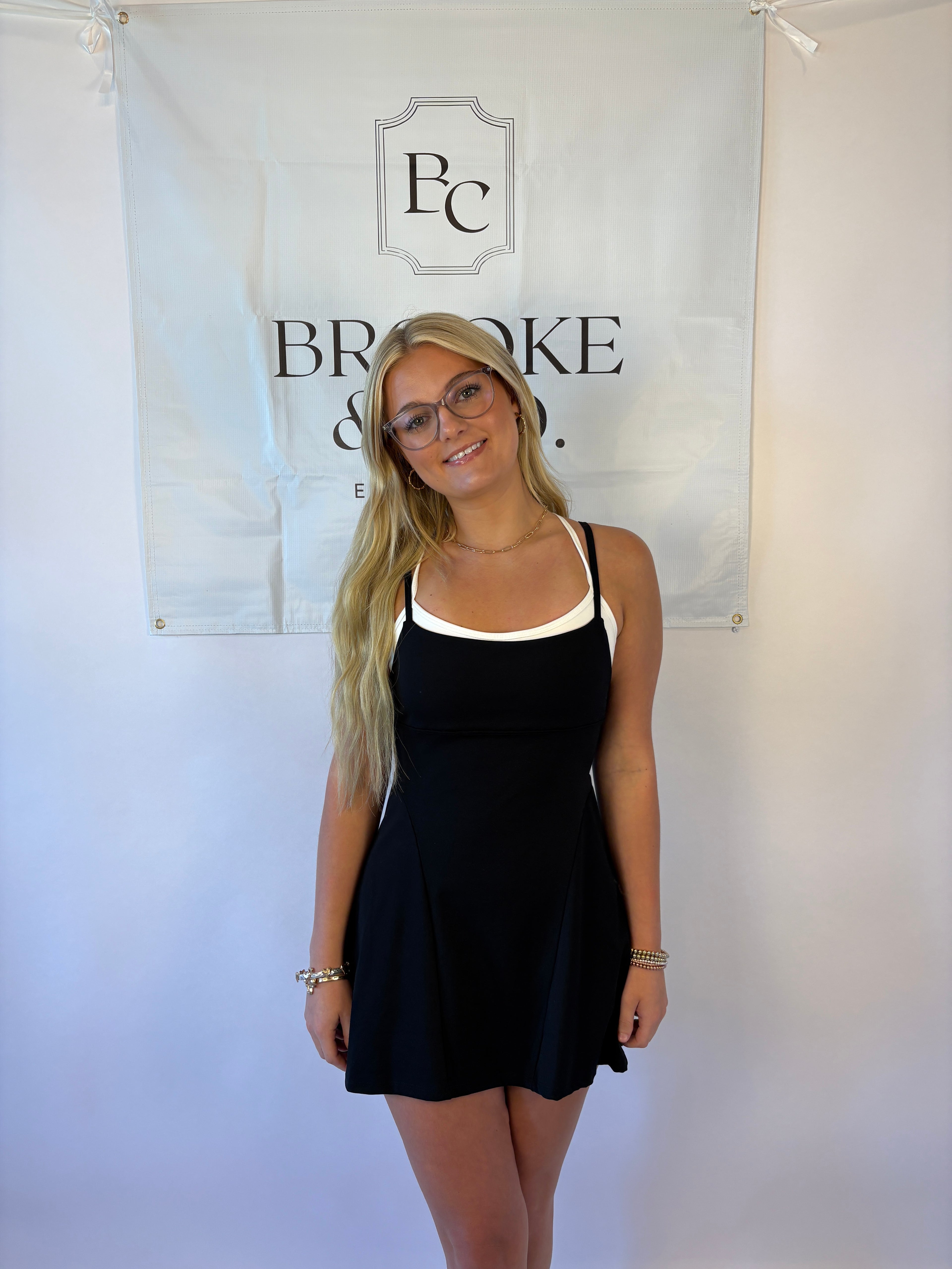 Brooke & Co double layered athletic dress with built in shorts