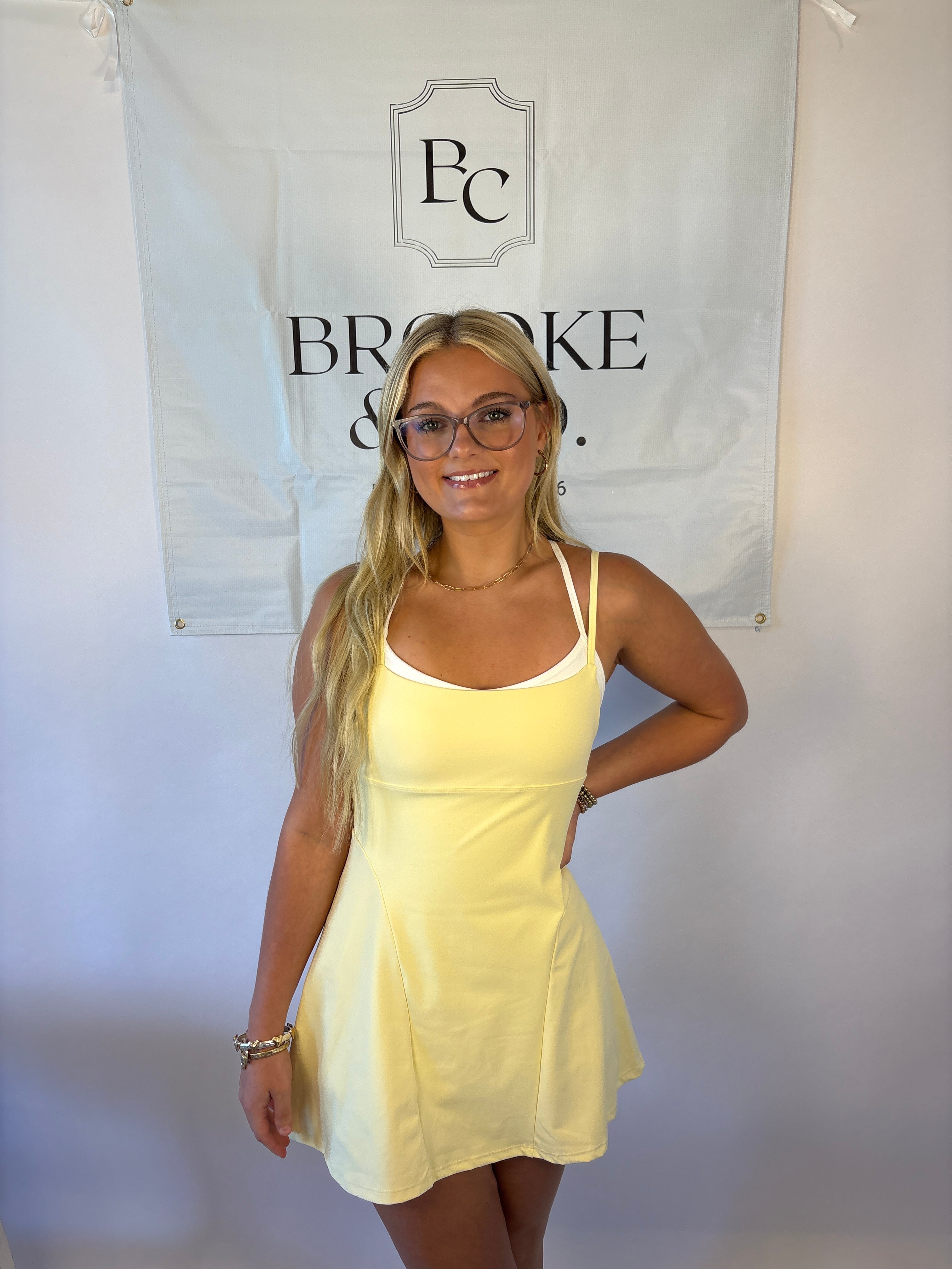 Brooke & Co double layered athletic dress with built in shorts