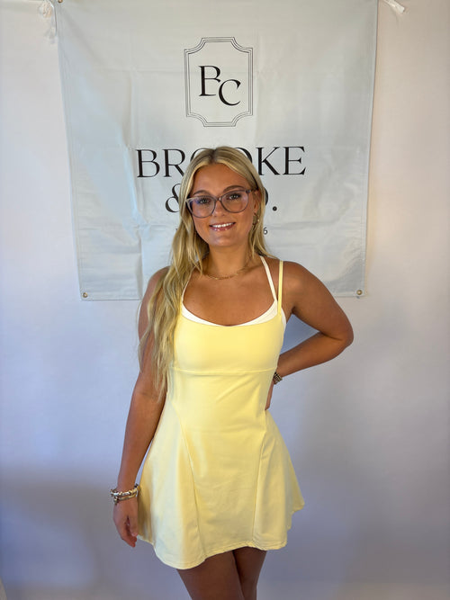 Brooke & Co double layered athletic dress with built in shorts