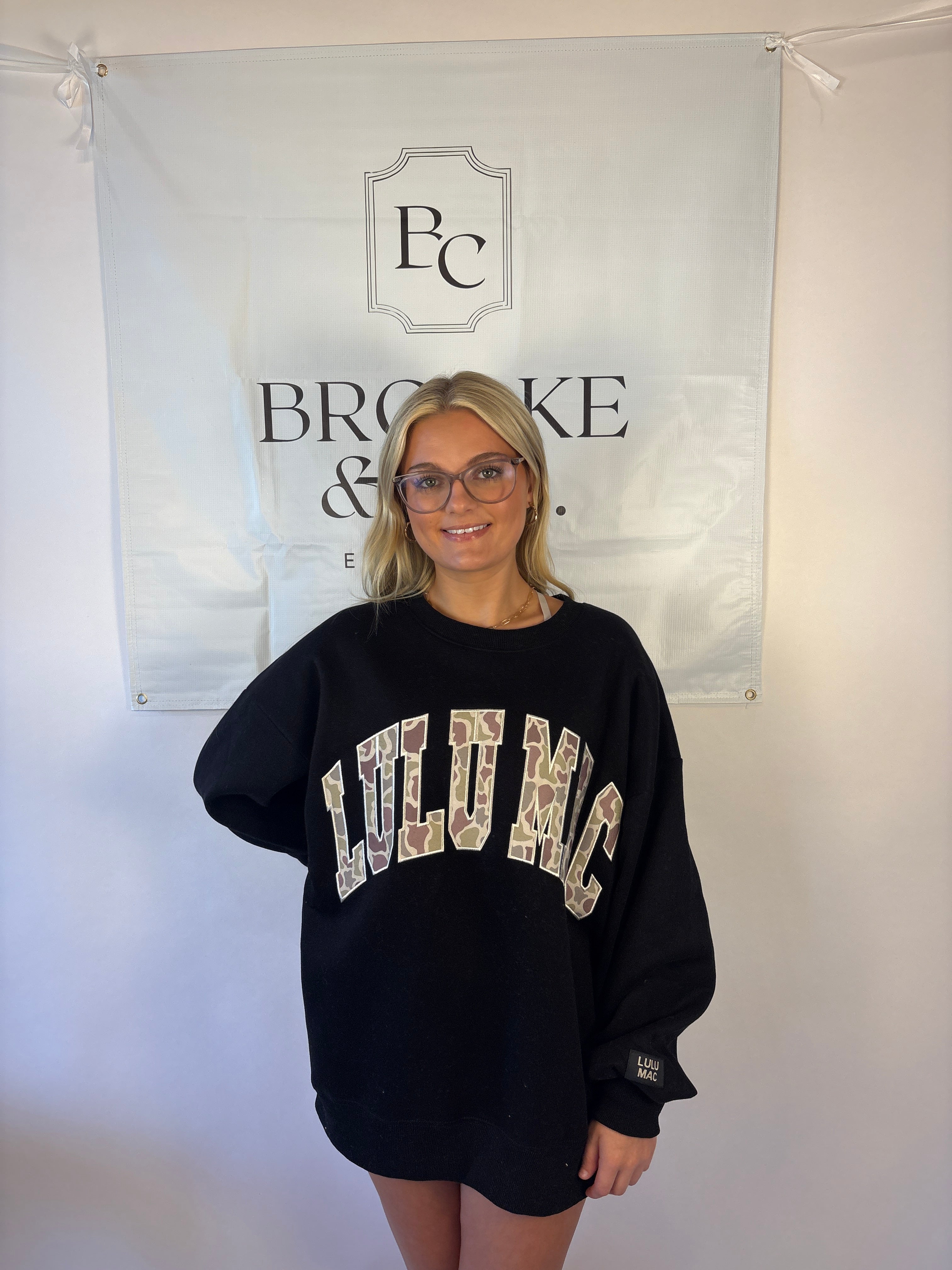 Brooke & Co black Lulu Mac camo sweatshirt