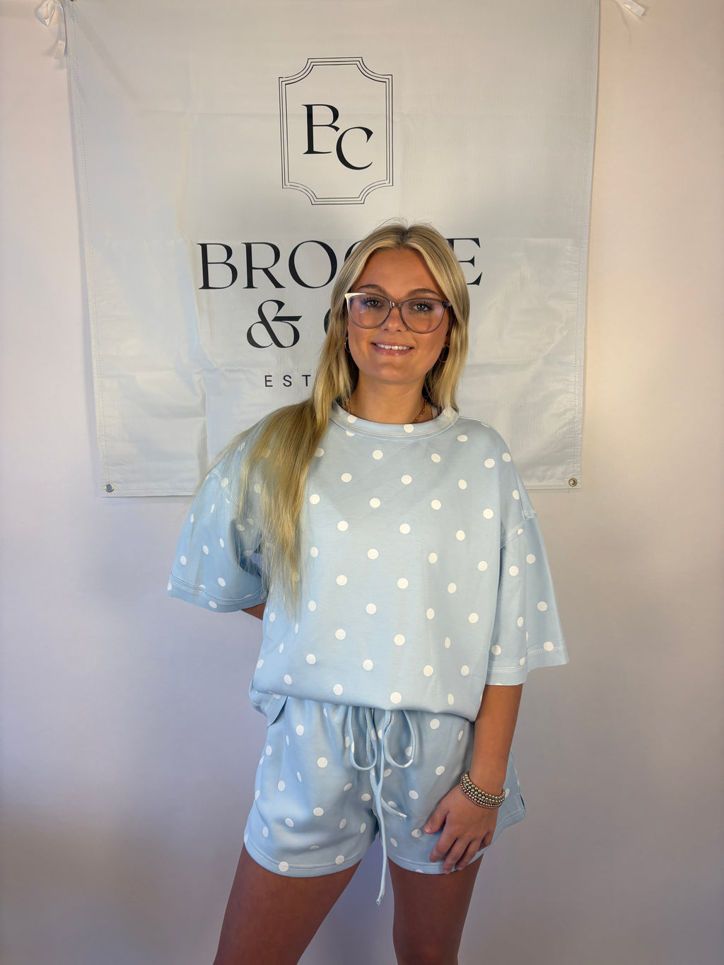 Brooke & Co Dots & Daydream blue and white polka dot set