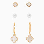Mother of Pearl Clover Earring Set of 3