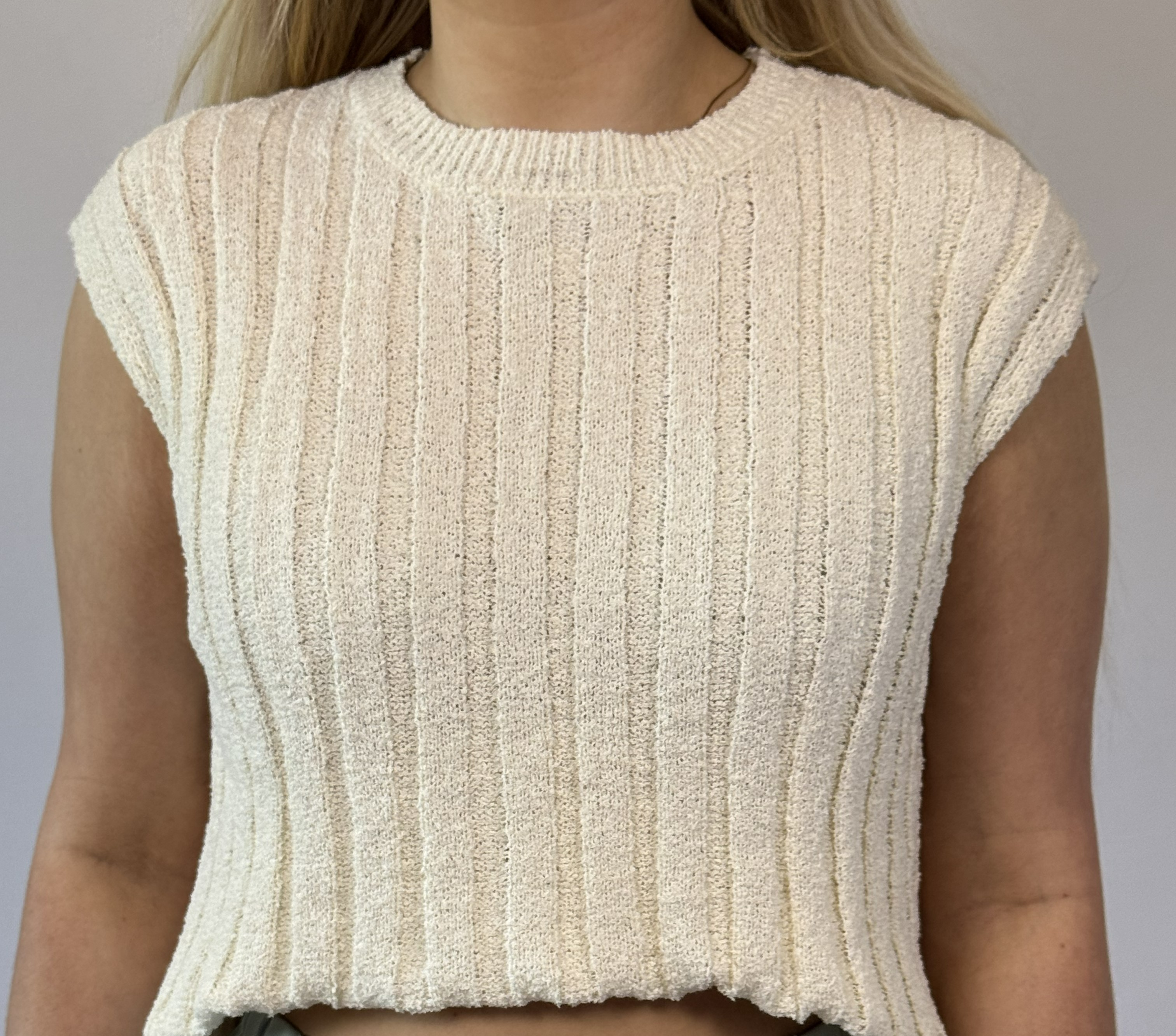 Brooke & Co Cloud Nine Tank cream boutique tank detail view