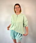 Brooke & Co mint daydream cardigan mint green lightweight button front sweater view