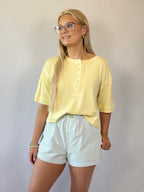Brooke & Co Mint to Be Shorts high waisted mint cotton boutique shorts front view
