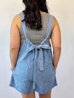 Brooke & Co Blue Jean Baby Romper denim boutique romper back view