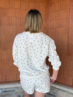 brooke & co under the stars top back view in grey and black star print 