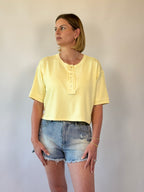 Brooke & Co Sunshine Weekend Top yellow knit boutique shirt front view